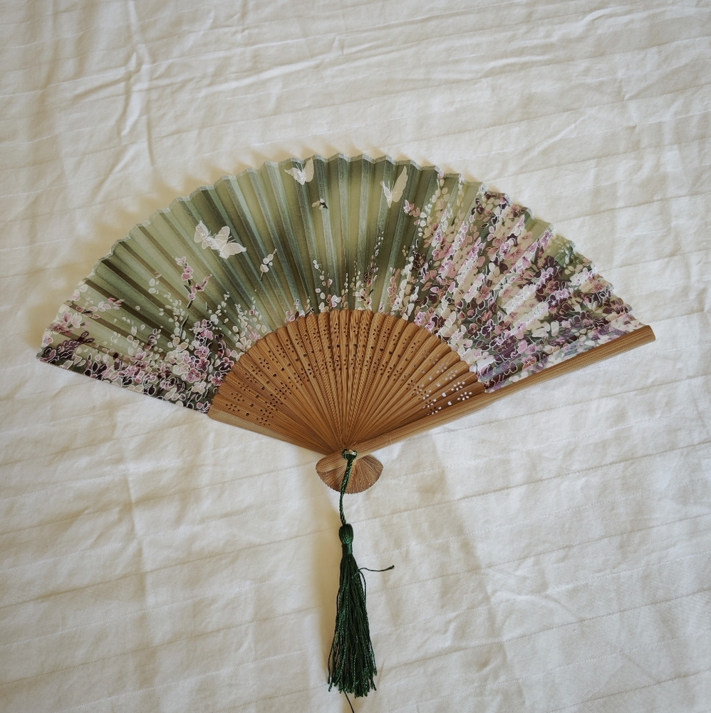 Flower Fan Bamboo Frame Bag Fan Chinese Style Fan Folding Fan Bridesmaid